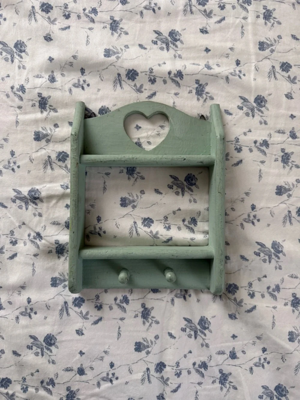 Vintage Teal Heart Accent Jewelry Hanging - Home Wall Decor